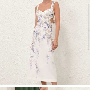 Zimmermann natura linen cut-out maxi dress